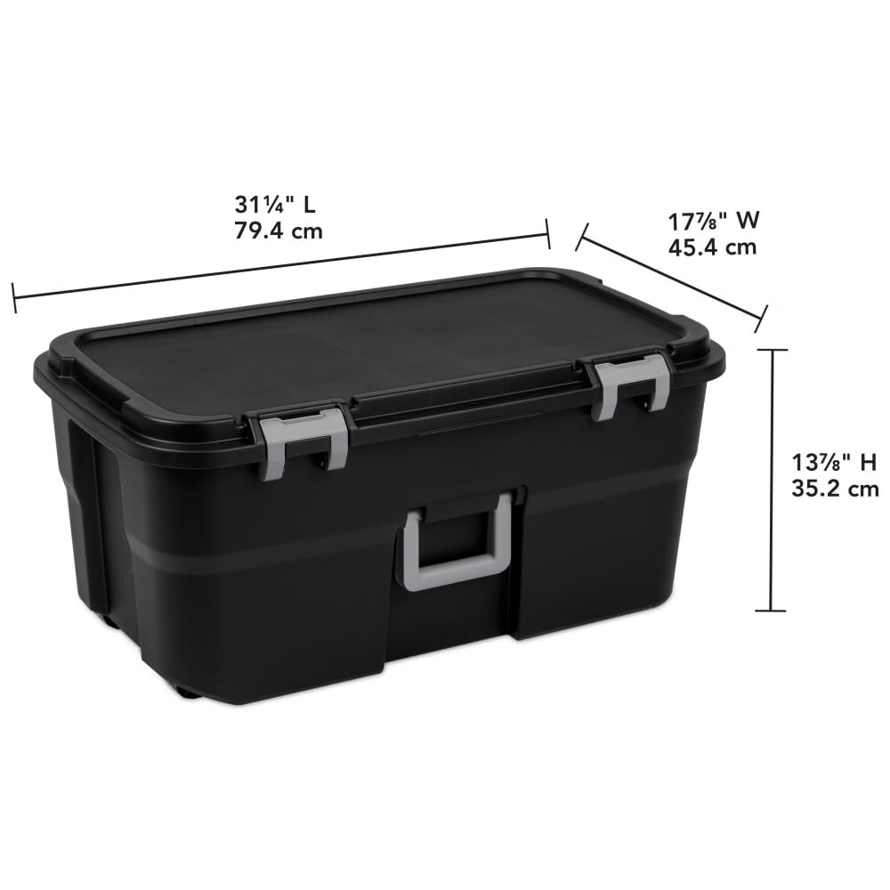 Waterproof Plastic Storage Box, 6 Pack 13.2 Gallon W3988
