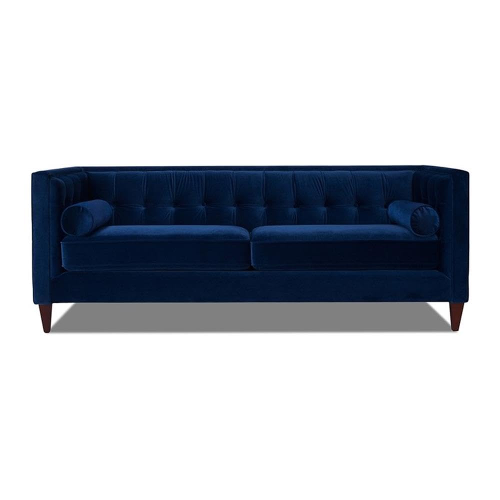Navy Blue Velvet Tufted Sofa P757285