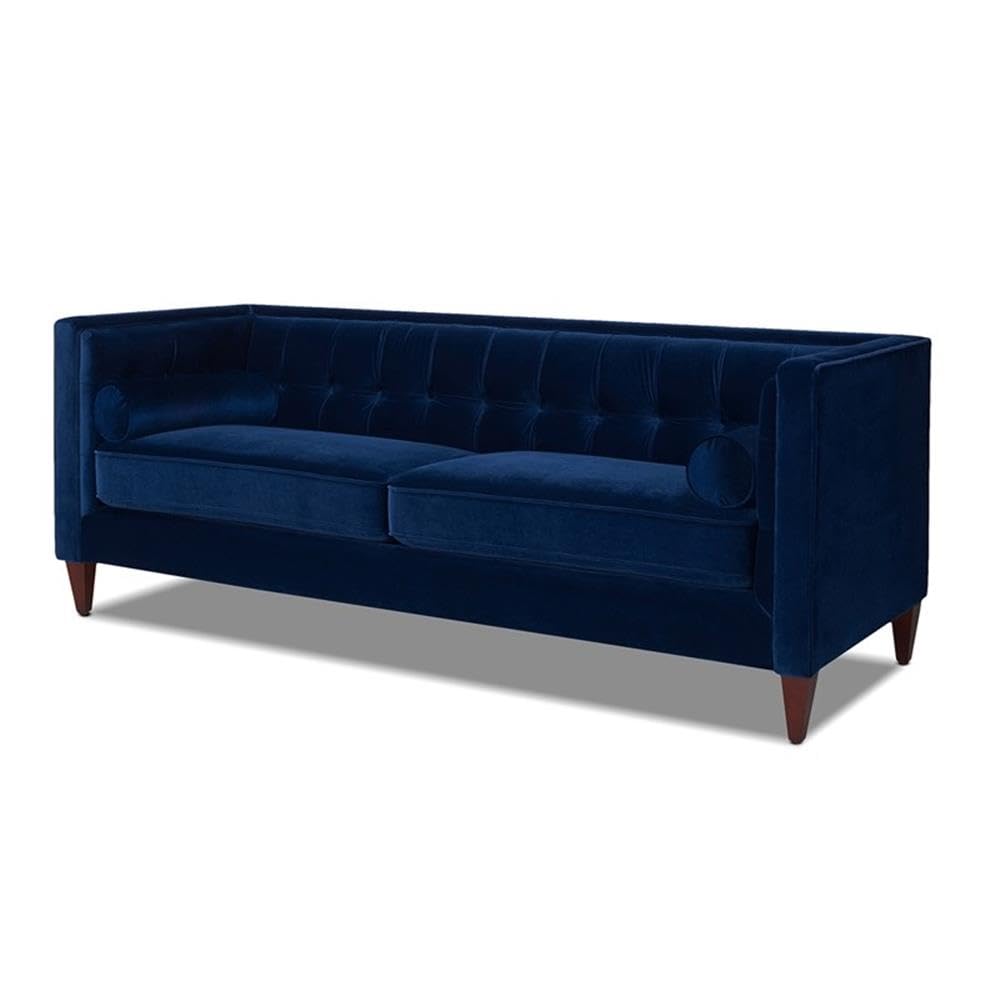 Navy Blue Velvet Tufted Sofa P757285