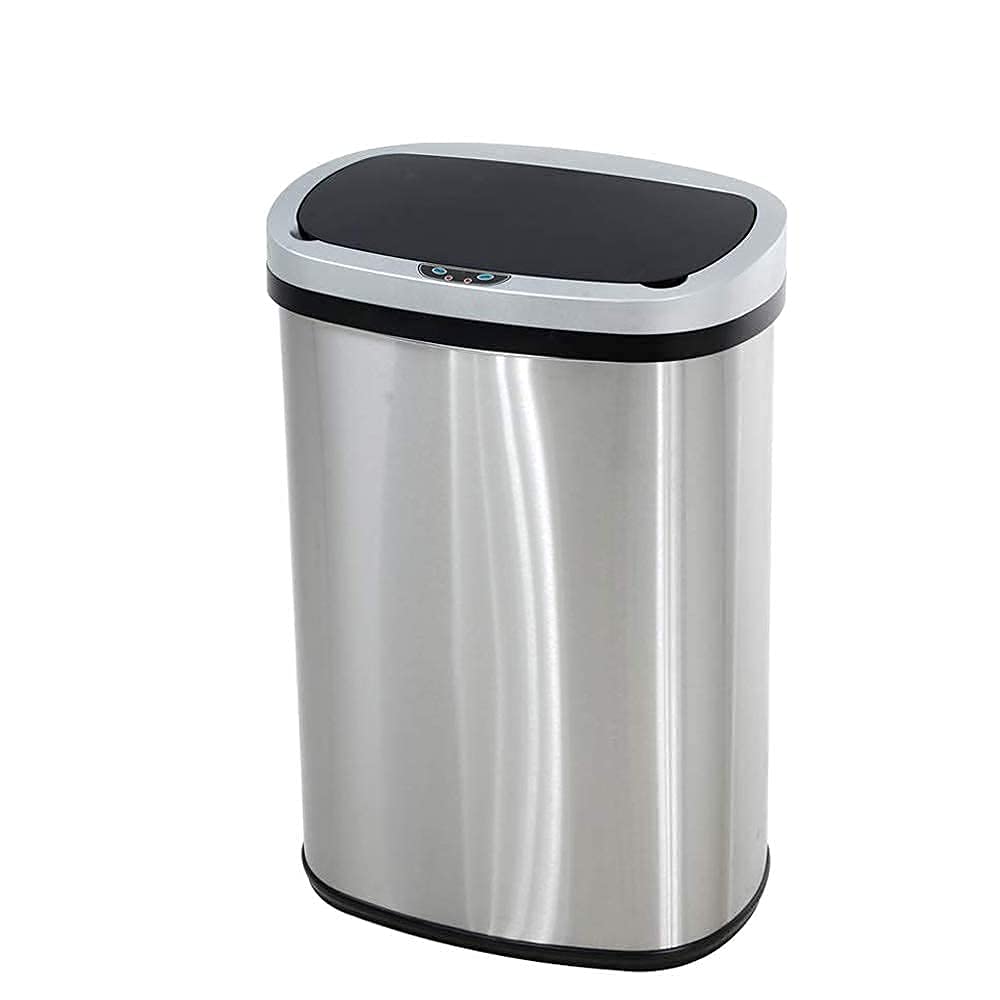 13 Gallon Touch-Free Motion Sensor Stainless-Steel Trash Can H23828