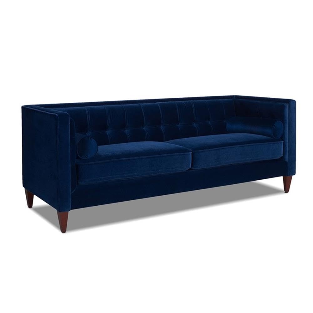 Navy Blue Velvet Tufted Sofa P757285