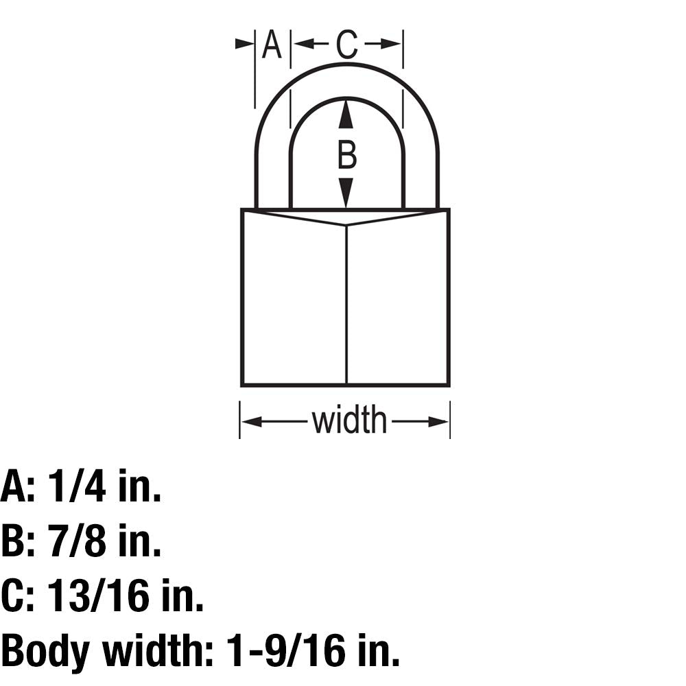 Solid Brass Padlock with Key, 4 Pack K228