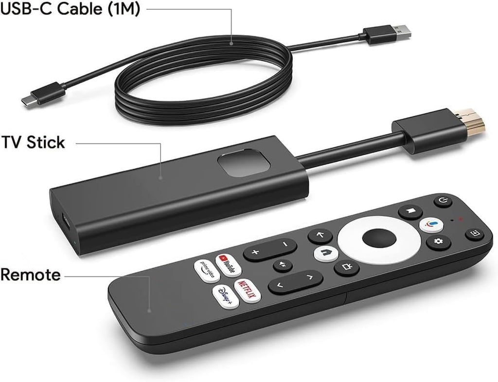4K Android TV Stick Voice Remote Bluetooth Dual Band WiFi USB-C G2981