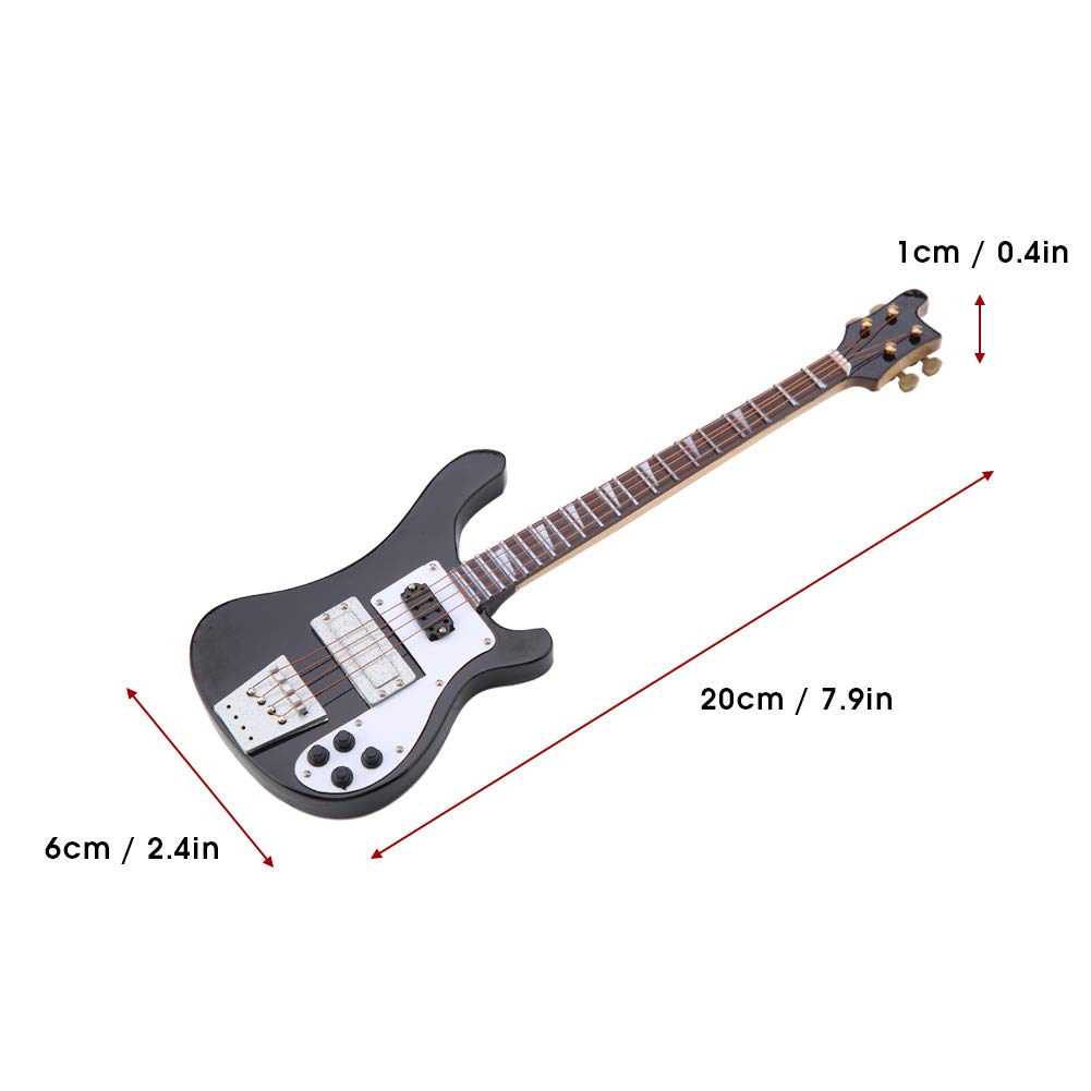 Black Miniature Bass Guitar Replica 1:4 Scale R75750