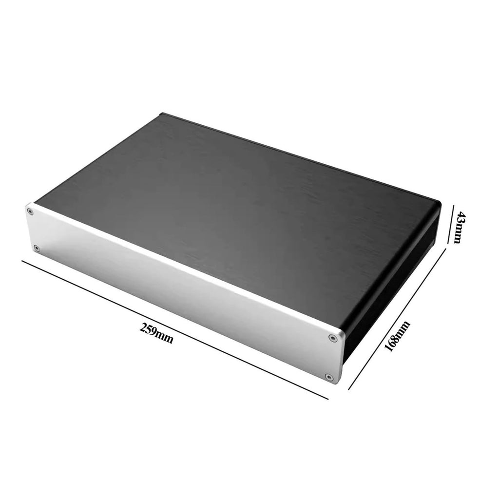 Aluminum Amplifier Chassis 259 * 43 * 168mm Black W998