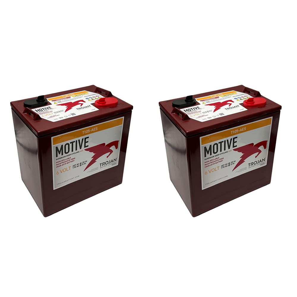 6V Deep Cycling VRLA AGM Batteries, Maroon, Pack of 4 G23738