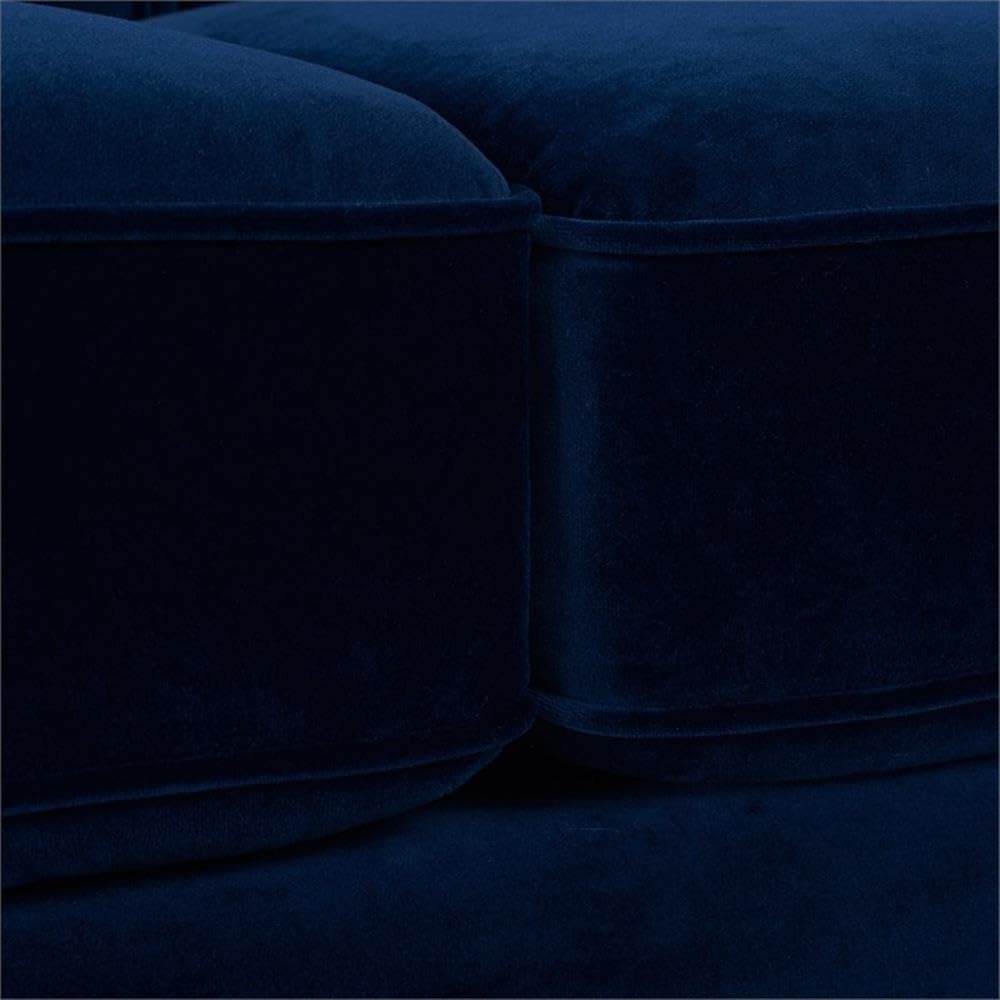 Navy Blue Velvet Tufted Sofa P757285