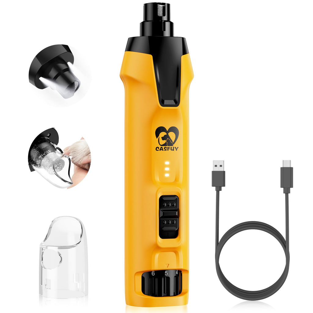 6-Speed Dog Nail Grinder with Dust Cap & 2 LED Lights & 2000mAh Battery F723