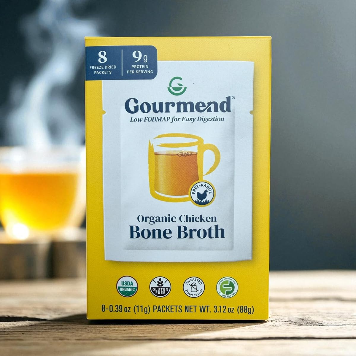 Organic Freeze Dried Chicken Bone Broth Powder 8 Single Serve Packets L30189