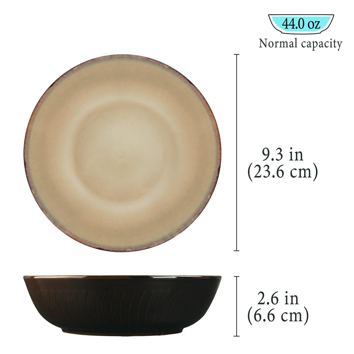 44 Ounce Ceramic Bowl Set of 4 M434