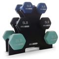 1, 2 and 3 lb Neoprene Dumbbell Set with Rack J11218