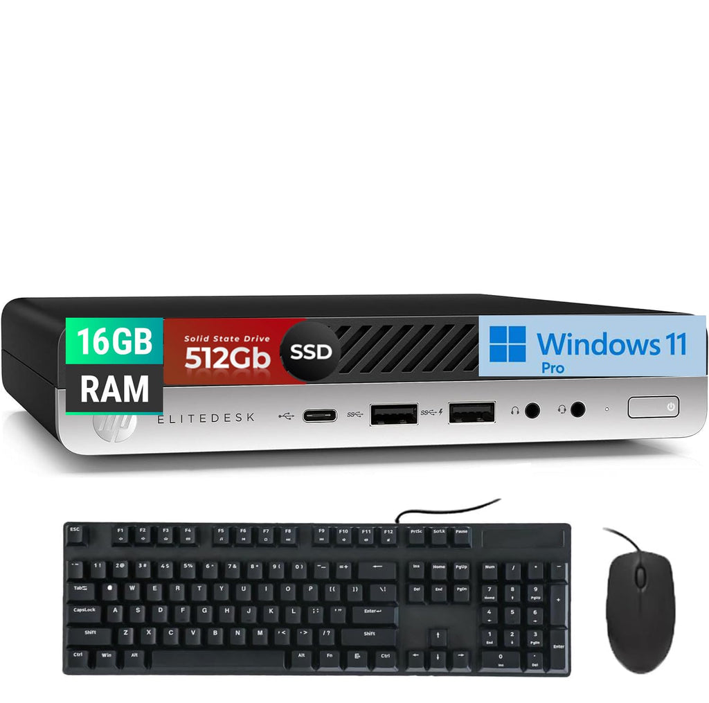 Mini Desktop Computer, Core i5-9500T, 16GB DDR4 RAM, 512GB SSD, Windows 11 Pro H887