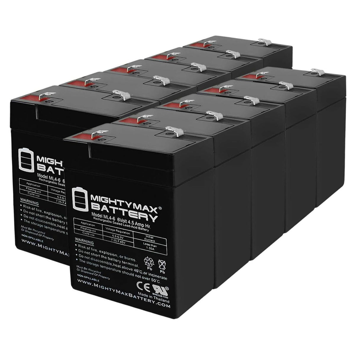 6V 4.5AH SLA Battery 10 Pack K24525