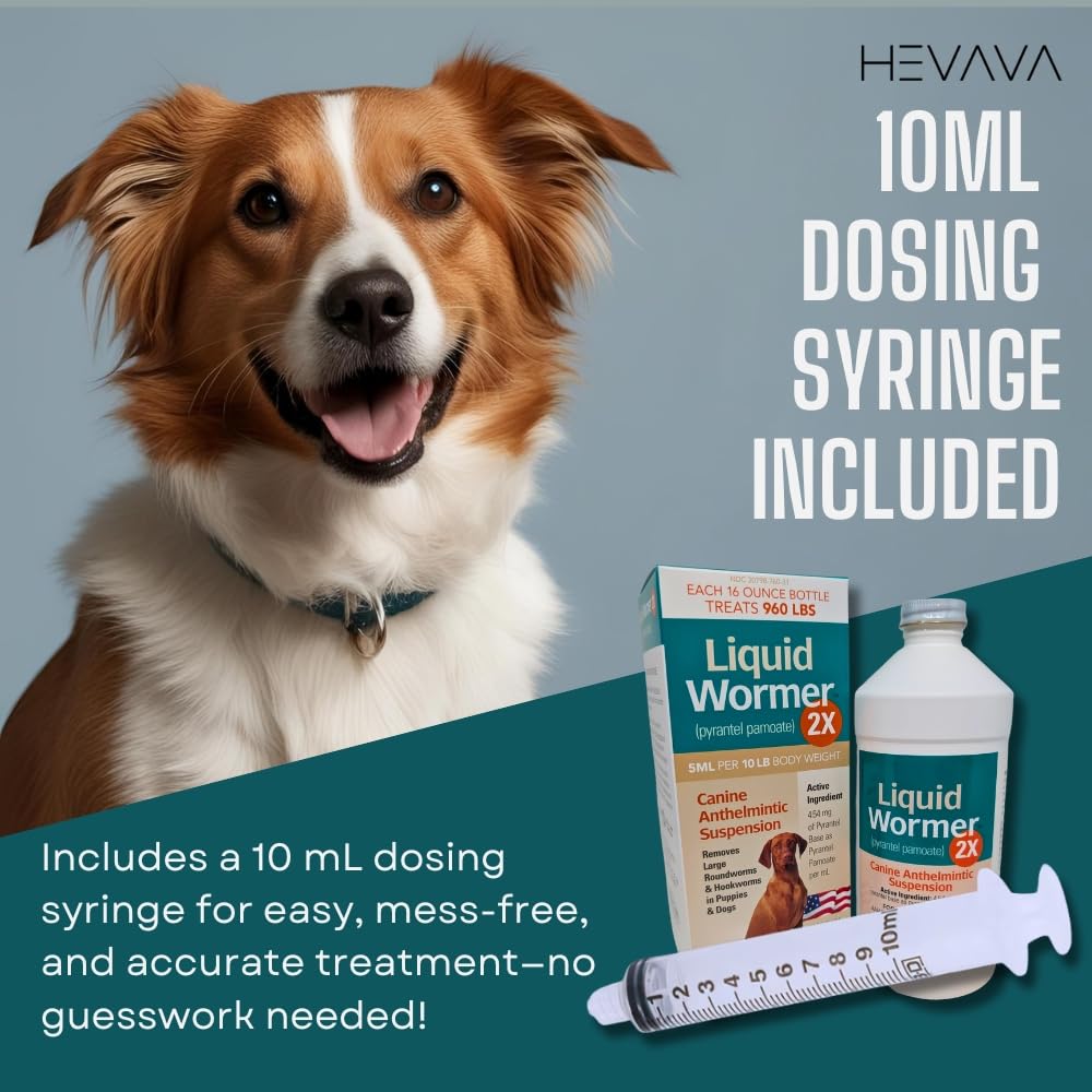 8 oz Pyrantel Pamoate Liquid Wormer for Dogs and Puppies T3132