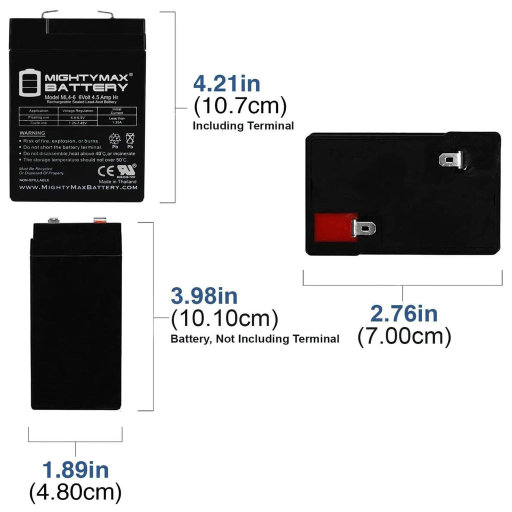 6V 4.5AH SLA Battery 10 Pack K24525