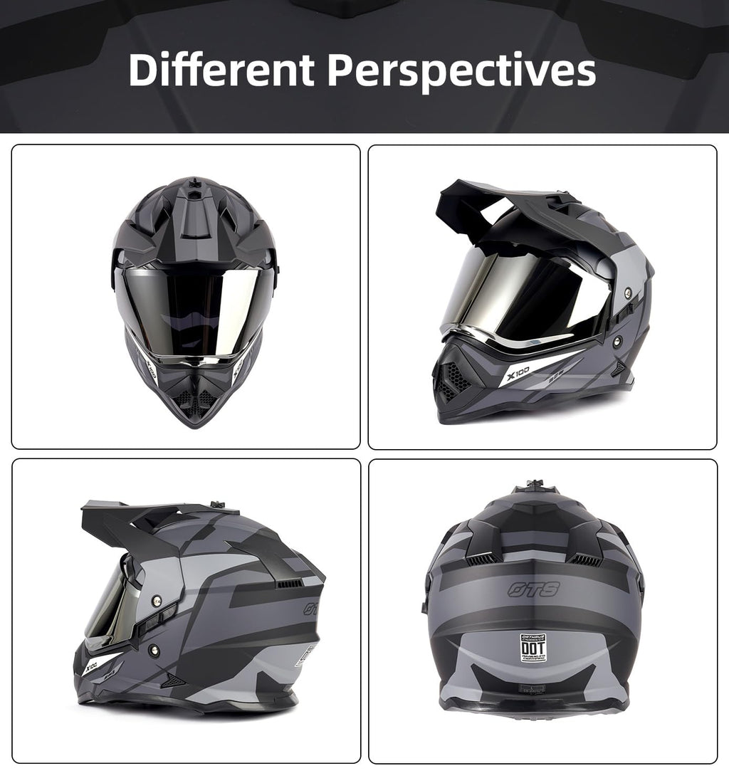 DOT Certified Dual Visor Motorcycle Helmet P4807