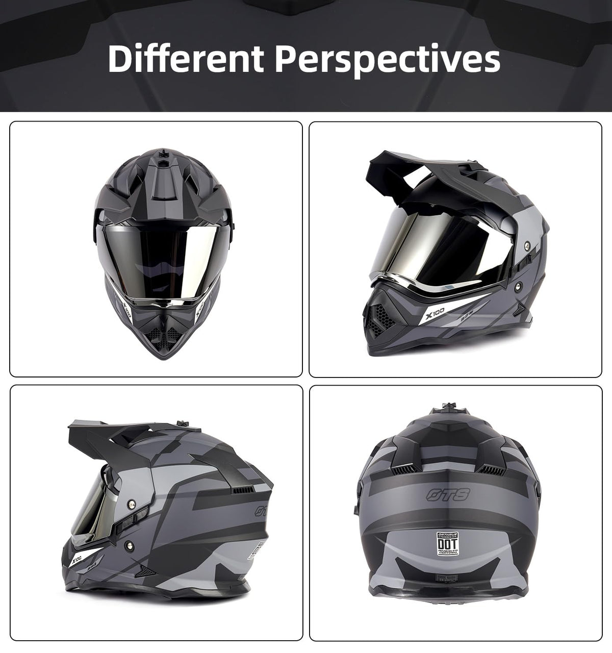 DOT Certified Dual Visor Motorcycle Helmet P4807