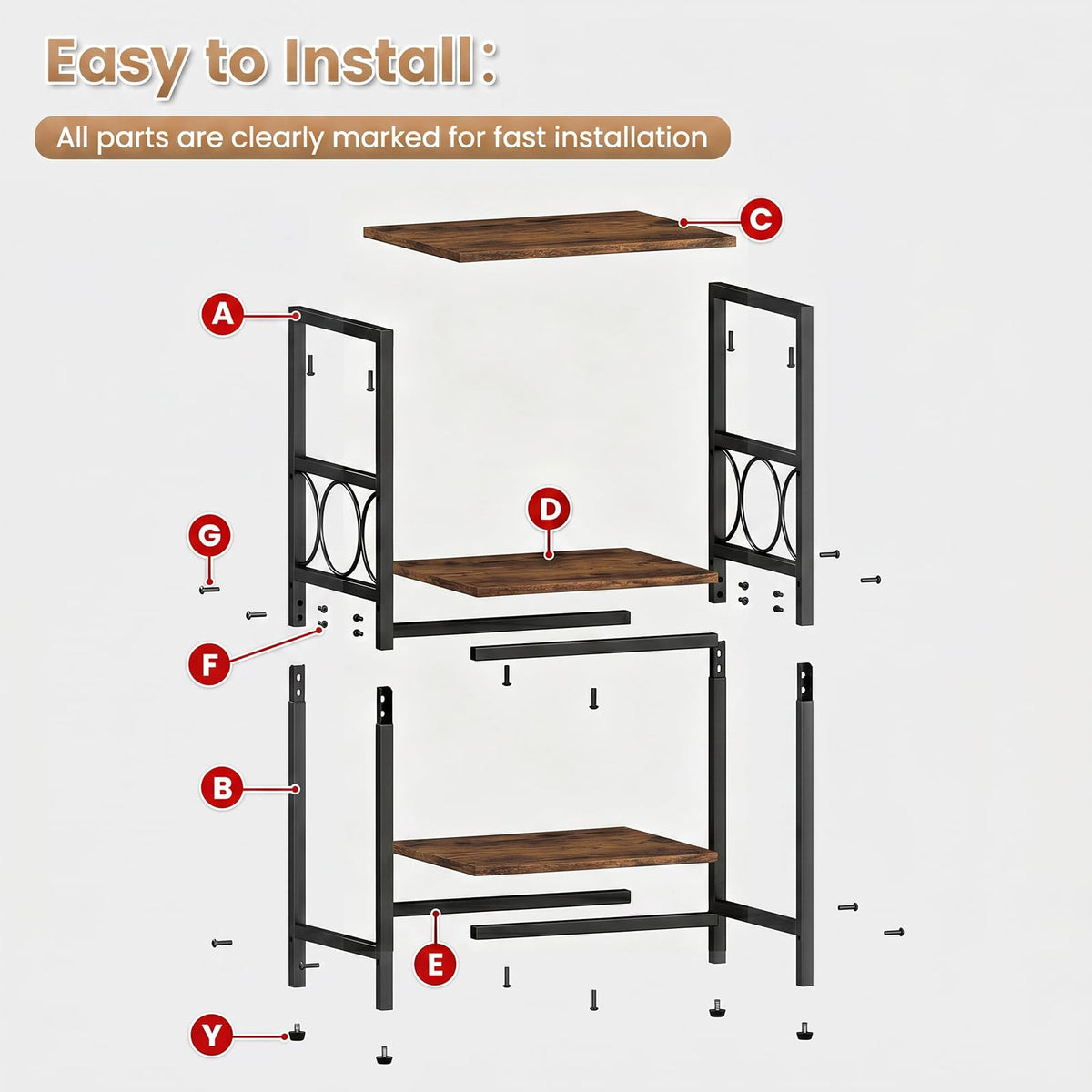3-Tier Side Table with Adjustable Shelf P765958