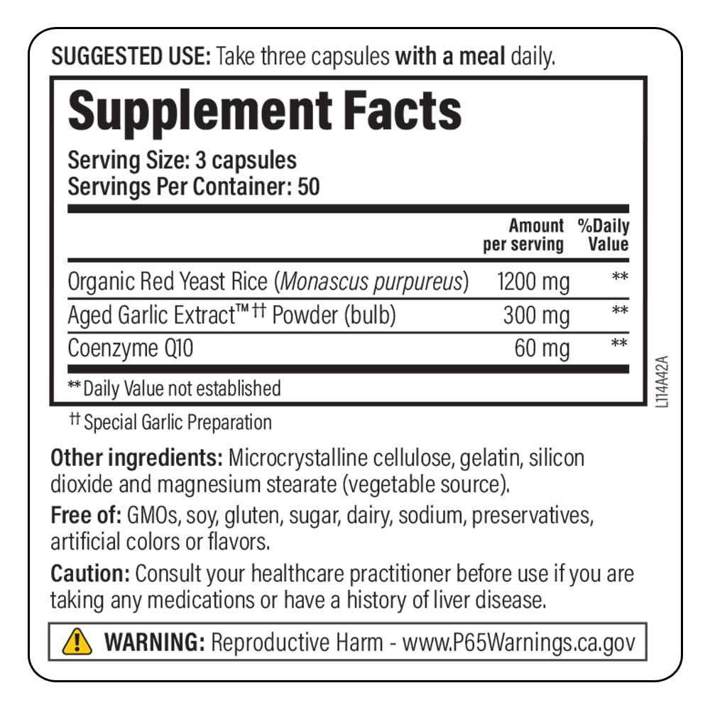 Aged Garlic Extract Red Yeast Rice CoQ10 150 Capsules F556372