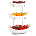 3 Tier Ceramic Fruit Bowl with Metal Stand Q20321