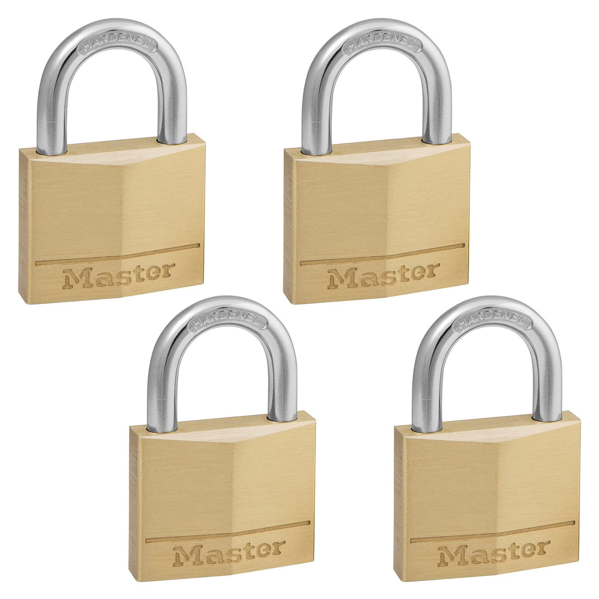 Solid Brass Padlock with Key, 4 Pack K228