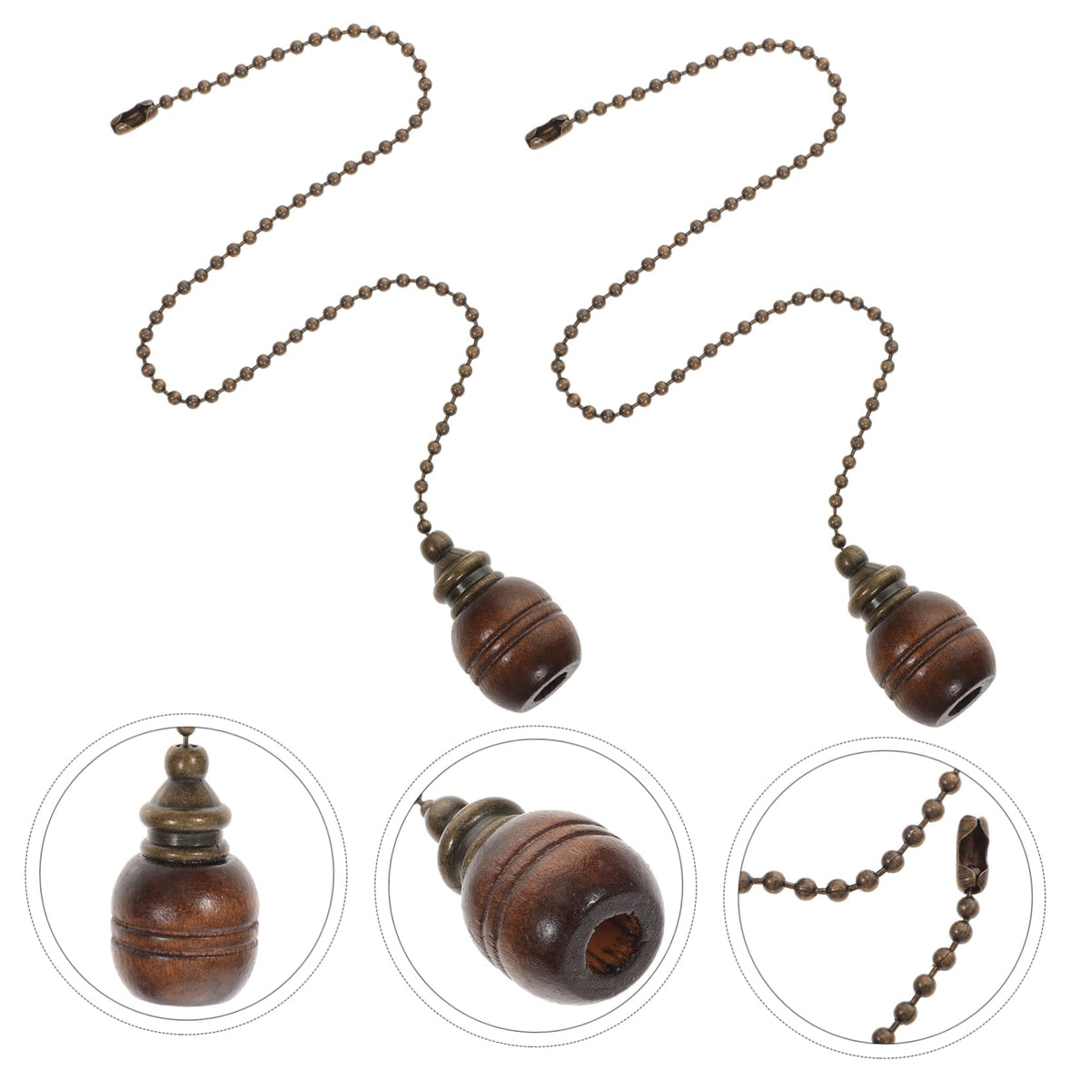 Wooden Ceiling Fan Pull Chain Set of 2 X56987