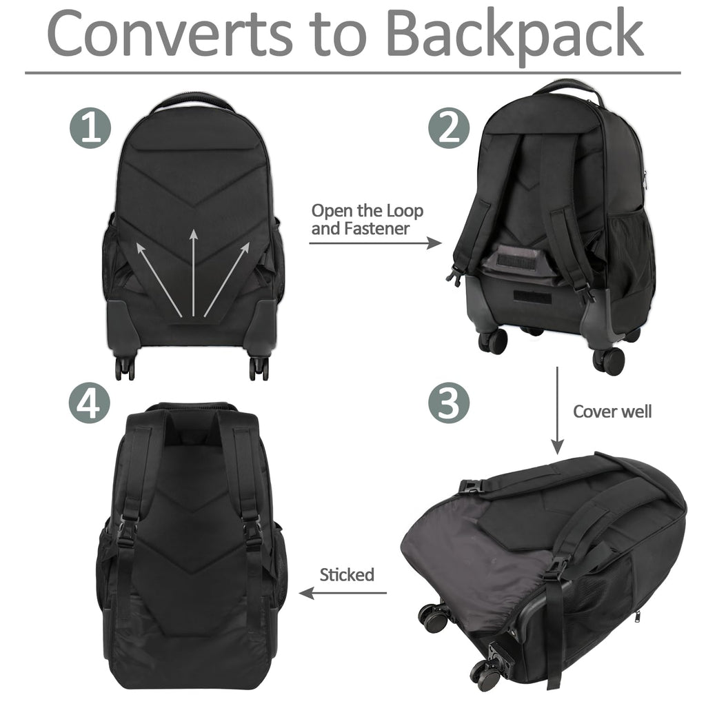 Rolling Backpack with 4 Wheels Y49786