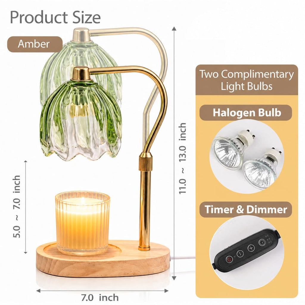 Green Dimmable Candle Warmer Lamp with Timer F255595