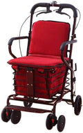 Folding Carbon Steel Rollator Walker Shopping Trolley B8987