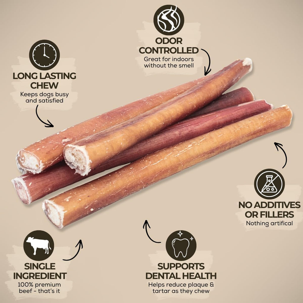 6" 5 Pack Odor-Free Bully Sticks Dog Treats I778685