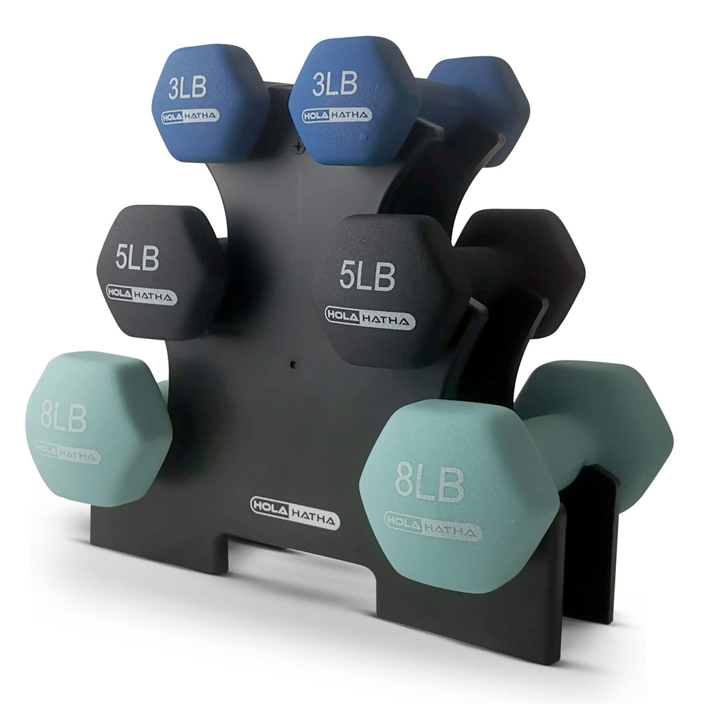 1, 2 and 3 lb Neoprene Dumbbell Set with Rack J11218