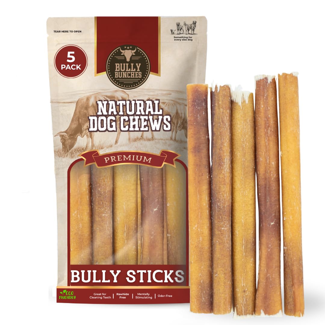 6" 5 Pack Odor-Free Bully Sticks Dog Treats I778685
