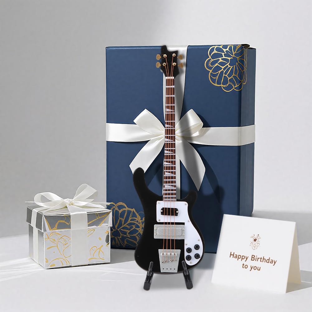 Black Miniature Bass Guitar Replica 1:4 Scale R75750