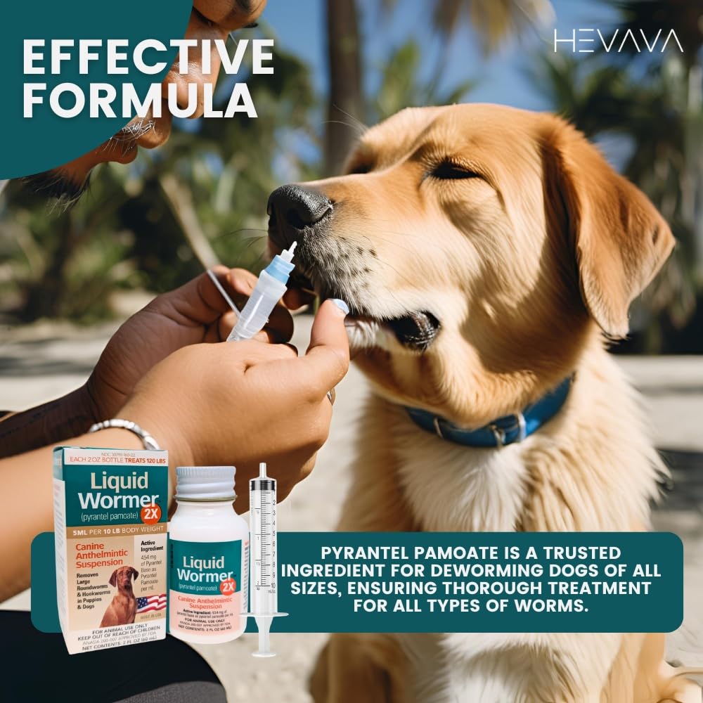 8 oz Pyrantel Pamoate Liquid Wormer for Dogs and Puppies T3132