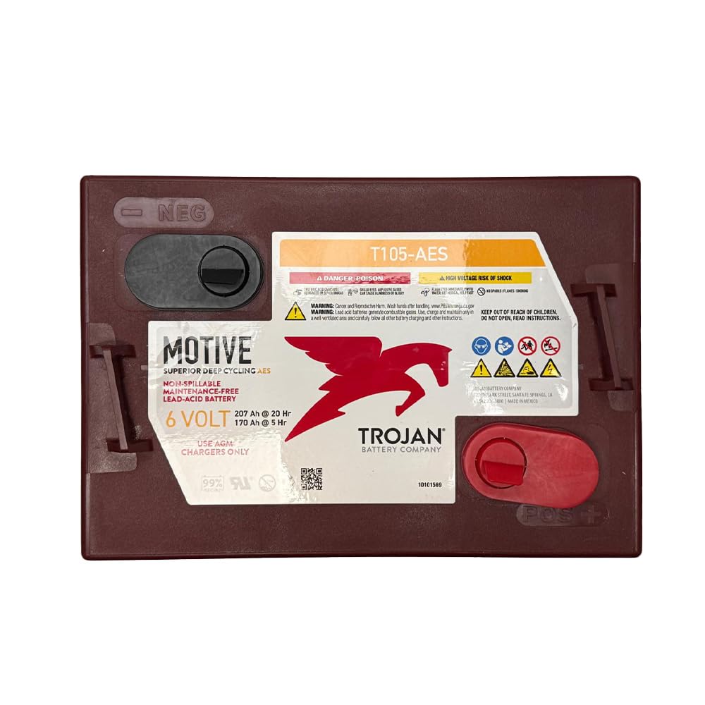 6V Deep Cycling VRLA AGM Batteries, Maroon, Pack of 4 G23738