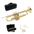 Trumpet Set with Hard Case, Mouthpiece, Cleaning Kit, Brass V709707