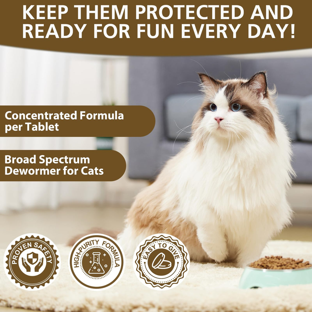 Broad-Spectrum Dewormer for Cats & Kittens, 50 Tablets H202