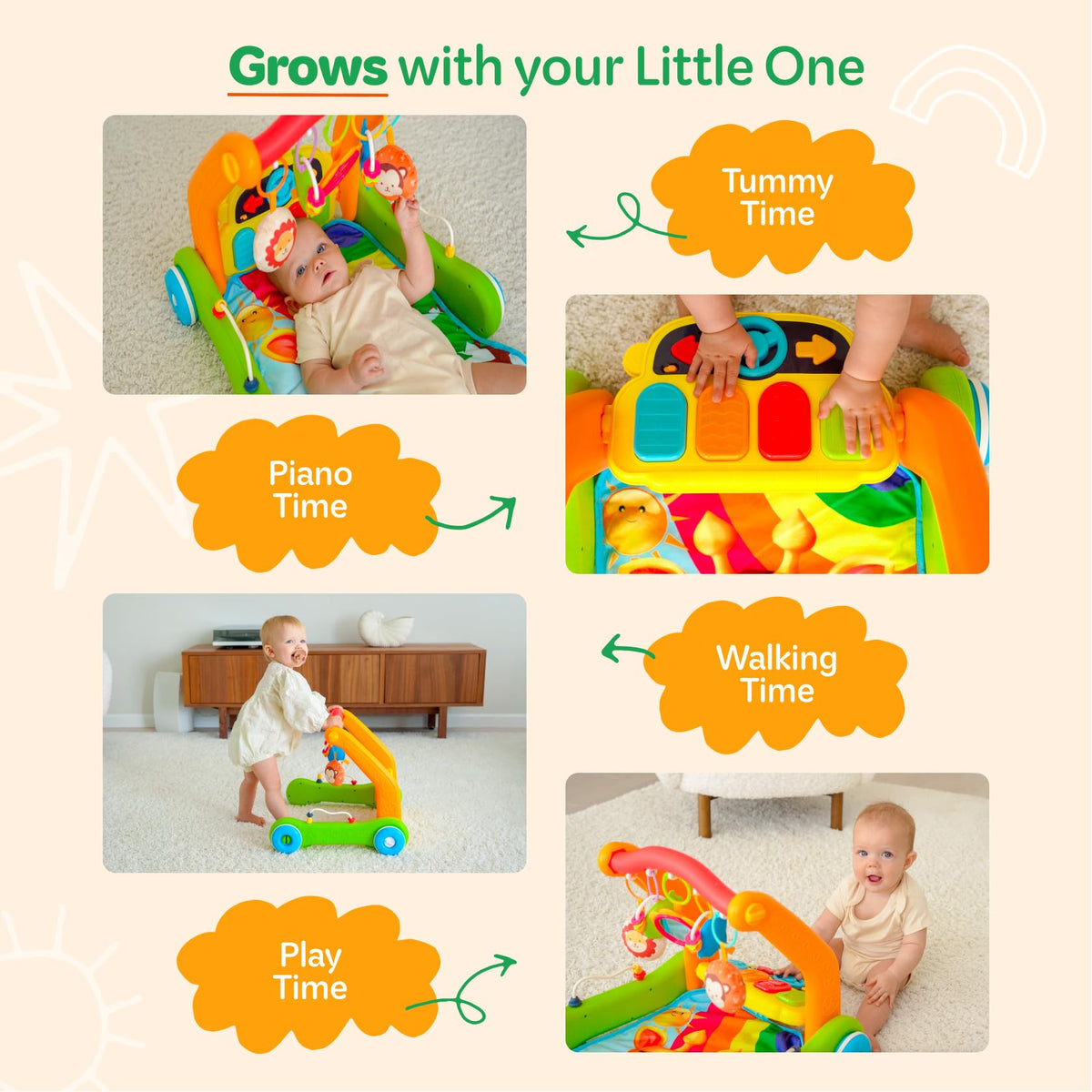 4-in-1 Baby Play Mat & Musical Activity Gym X79721