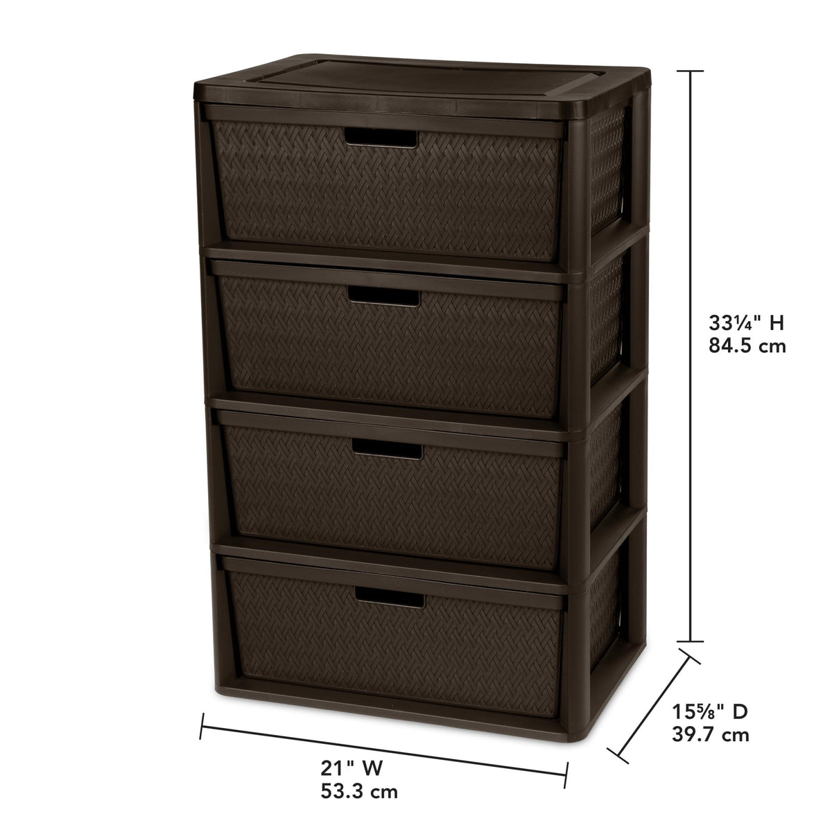 4 Drawer Plastic Storage Organizer Brown Z795
