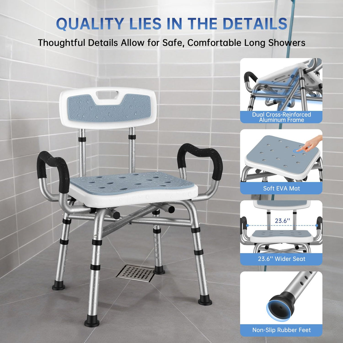 Shower Chair with Arms and Back J97369