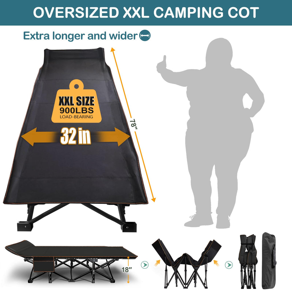 Oversized Folding Camping Cot with Carry Bag Q755330