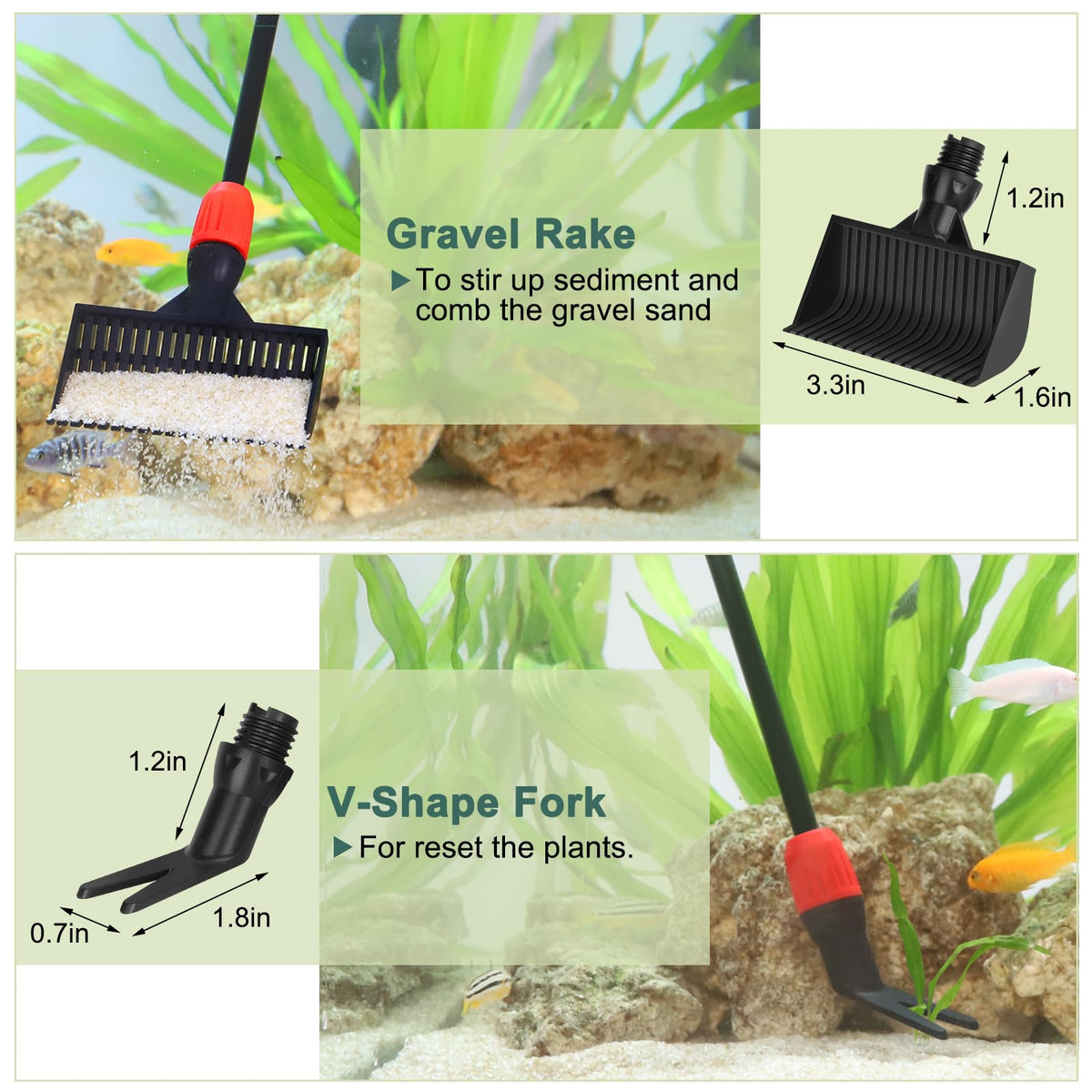 6 in 1 Aquarium Cleaning Tools Kit with Long Handle J5223