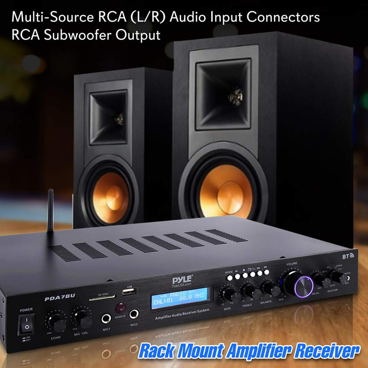200 Watts 5 Channels Bluetooth Home Theater Amplifier R374