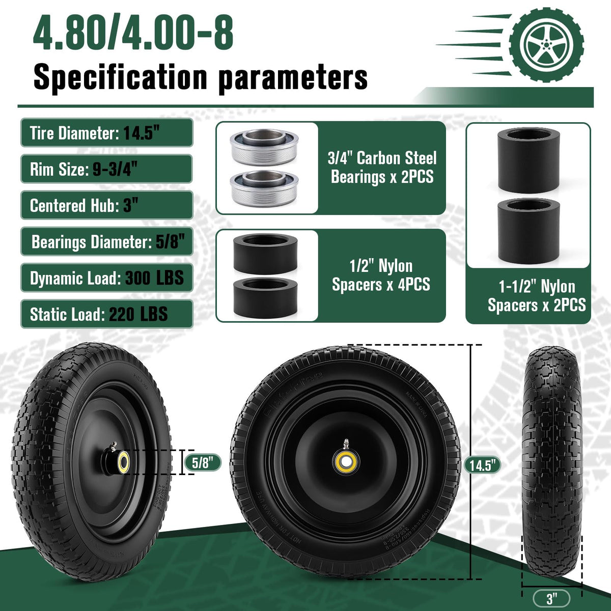 4.80/4.00-8 Wheelbarrow Tire T995