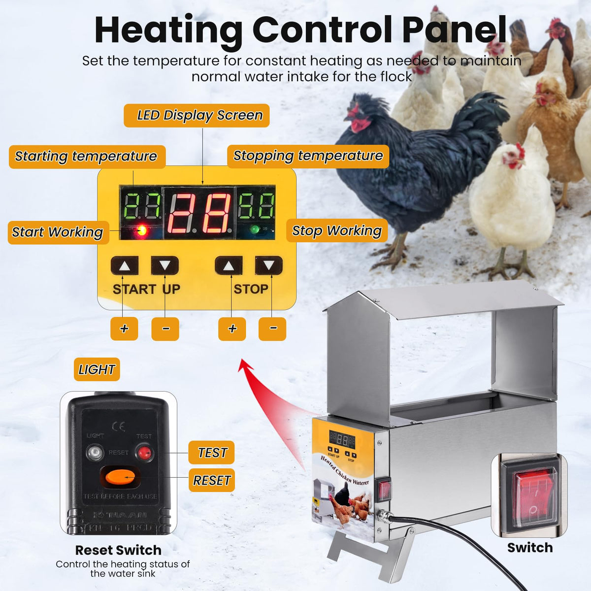 1.5 Gallon Heated Chicken Waterer B8006