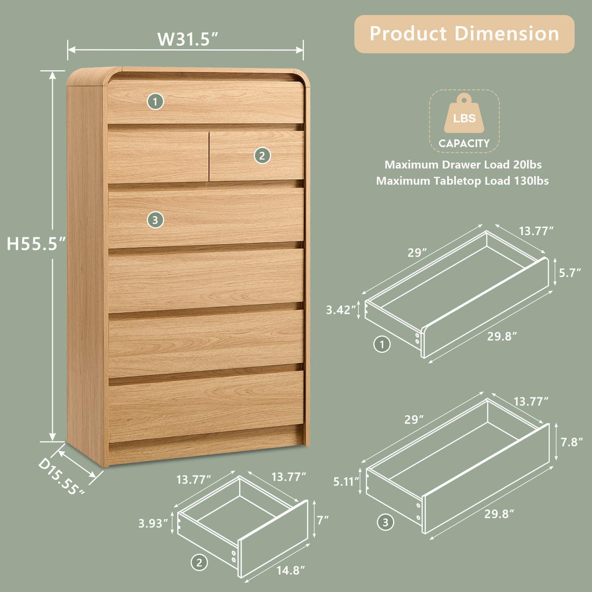 7 Drawer Dresser F149599