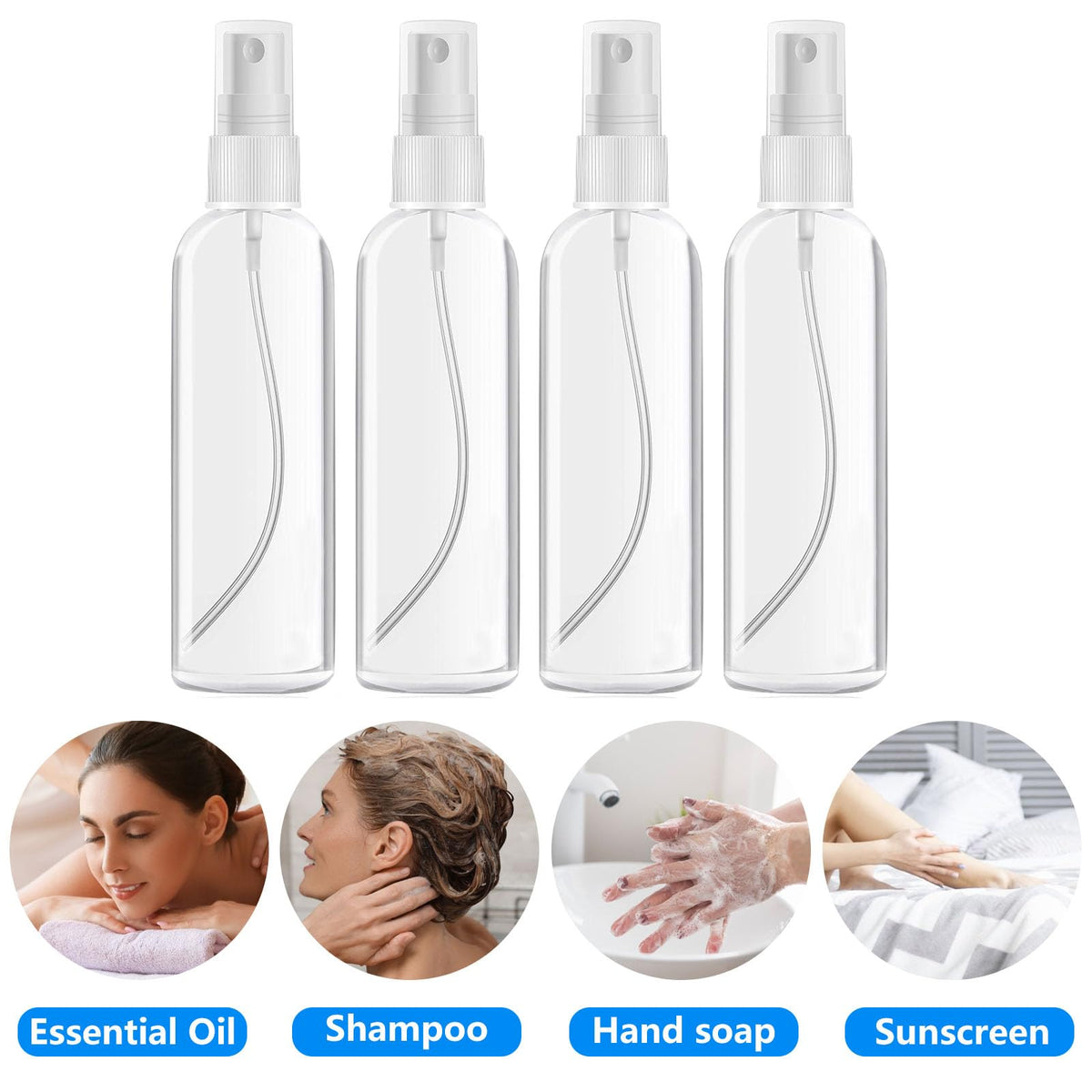 4 Pack 3.4 Oz Travel Bottles O756