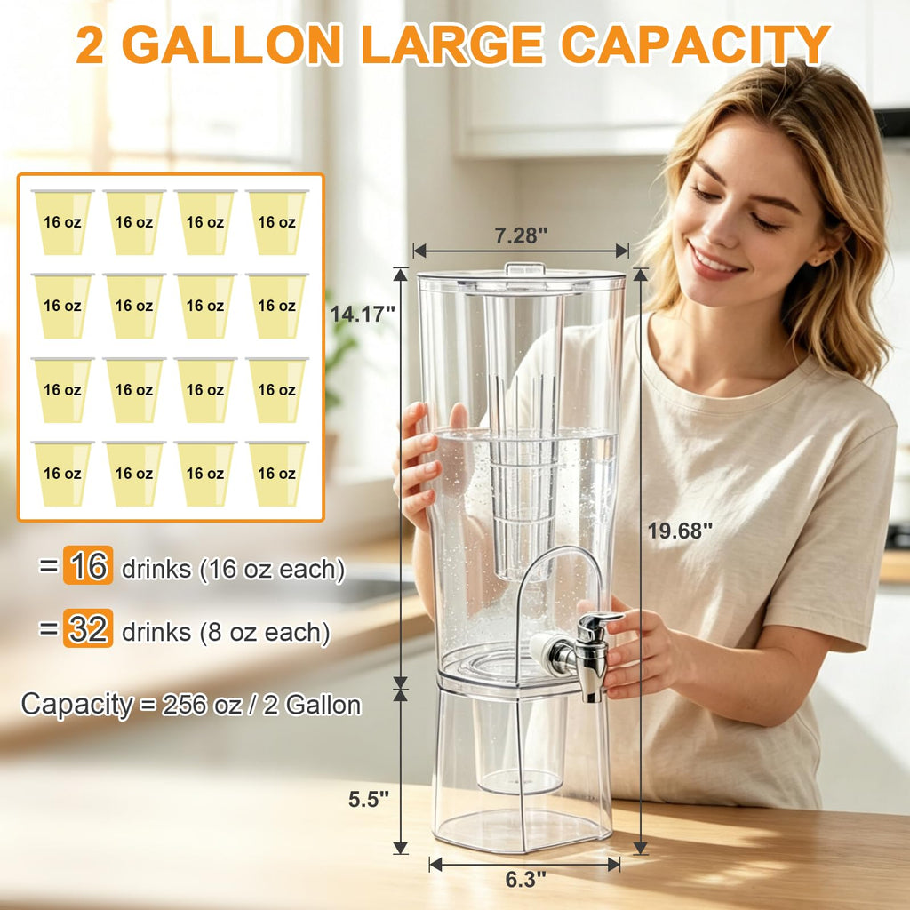 2 Gallon Drink Dispenser with Stand and Fruit Infuser V679872
