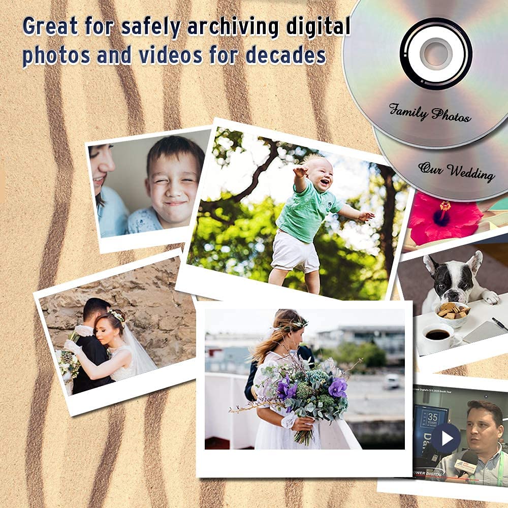 50 GB BD-R DL Glossy White Inkjet Printable Blu-Ray Double Layer 10-Disc Spindle N364310