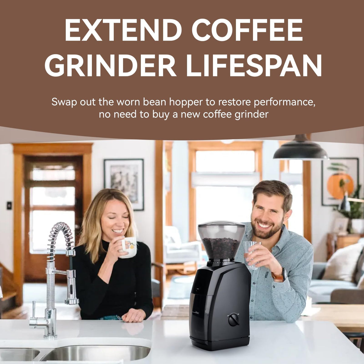 Hopper with Lid for Coffee Grinders V31369